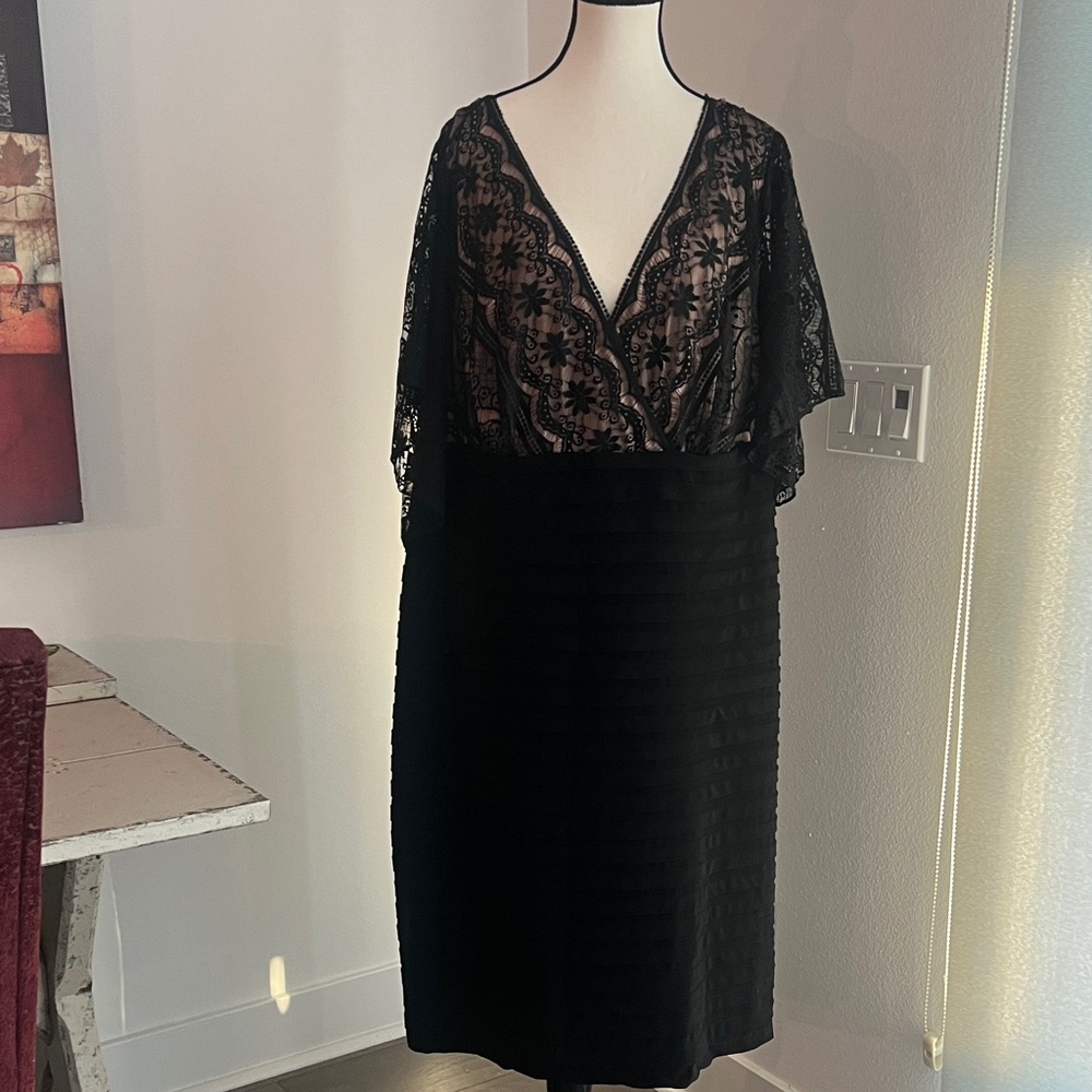 Adrianna Papell Black and Cream Dress